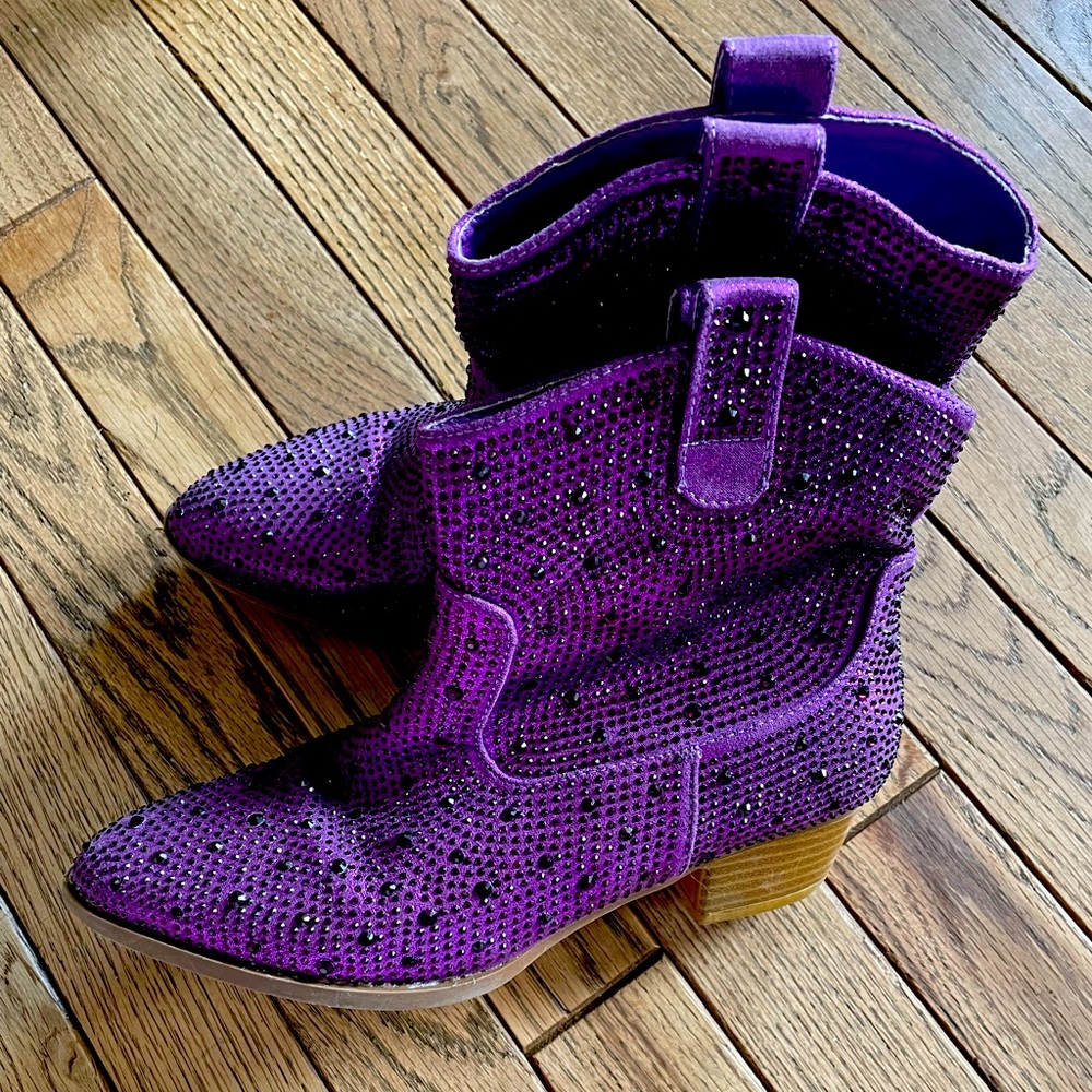 Purple Rhinestone Cowboy Boots